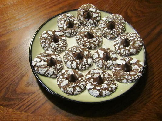 chocolate mint crinkle cookies
