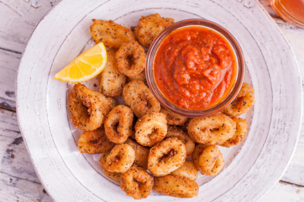 verkruimelde calamares