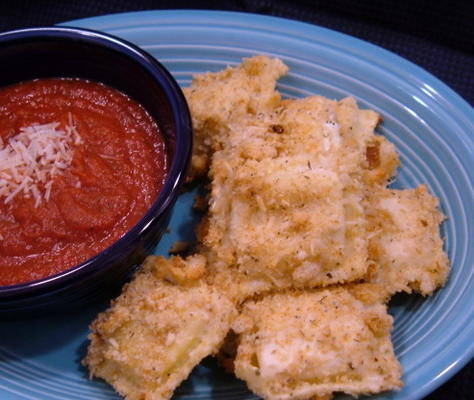 knapperige gebakken ravioli