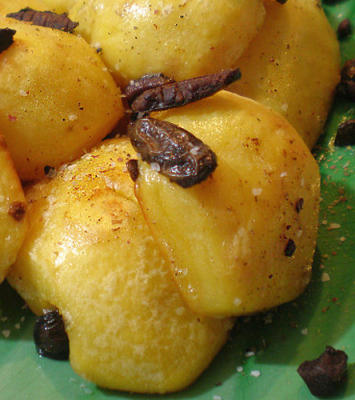 Griekse stijl aardappelen met kalamata olijven