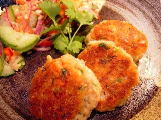 Aziatische garnalen en crabcakes