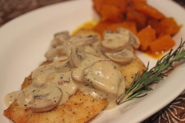 forel met champignonsaus (truites aux champignons)