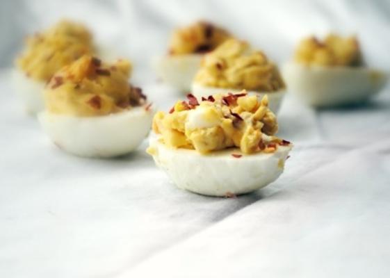 4-peper deviled eggs (alton brown)