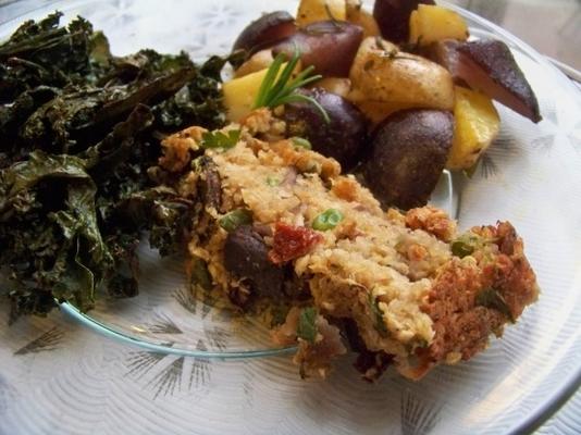 quinoa brood met champignons en erwten