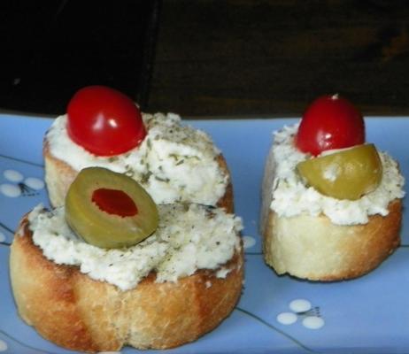 can-can canapandeacute; s! boursin baguette bruschetta