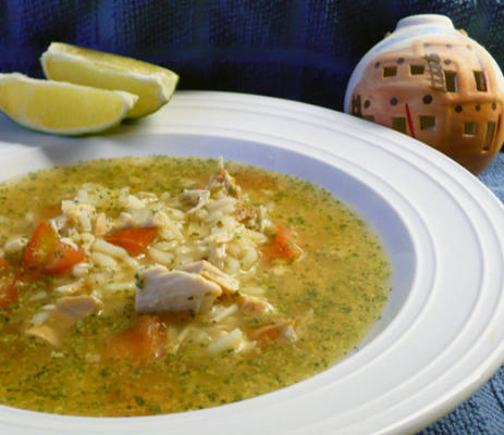 mexicaanse kip rijst soep (caldo cantina)