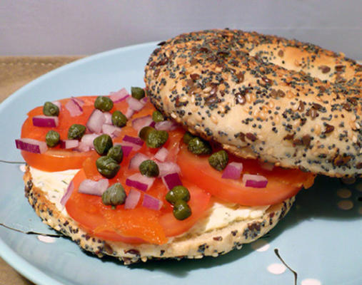 bagels met gerookte zalm (ww)