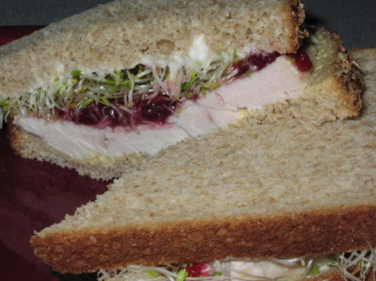 kalkoen en cranberry sandwich