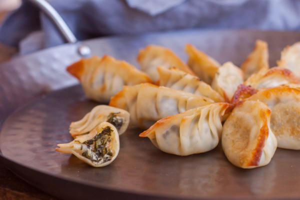 spinazie artisjok wontons