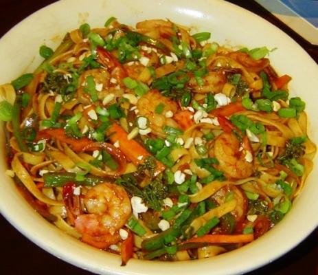 planeet hollywood thai garnalen pasta