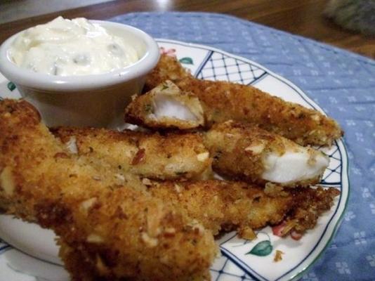 zelfgemaakte visstokken van kabeljauw