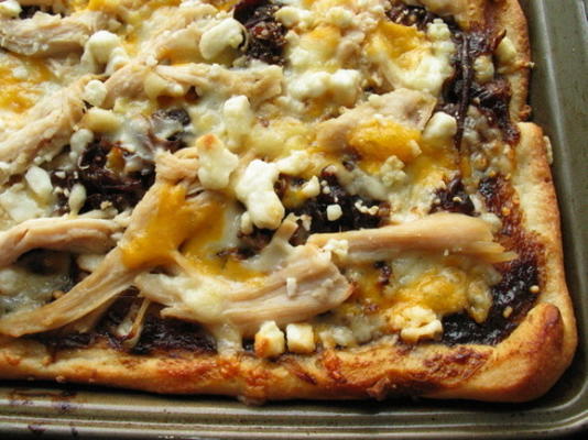 gemakkelijke Italiaanse bbq kip pizza