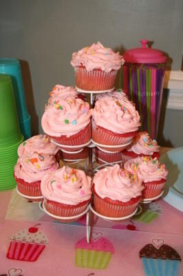 mooi in roze aardbei cupcakes
