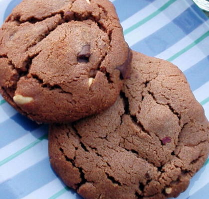dubbele chocolade brok pinda-koekjes