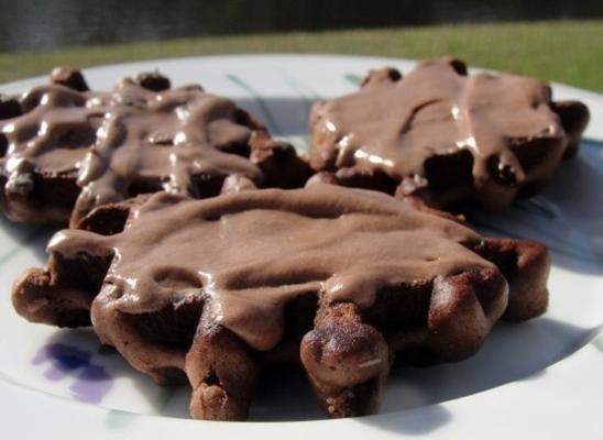 wafelijzer koekjes met chocolade berijpen
