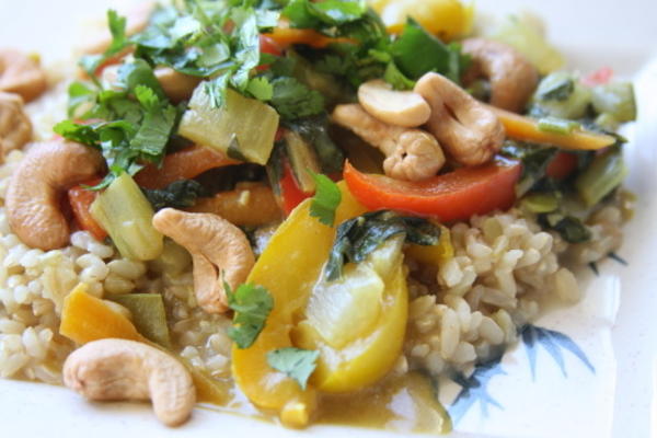 kleurrijke cashew-curry