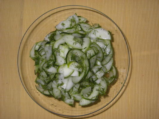 zoetzure komkommer dille salade