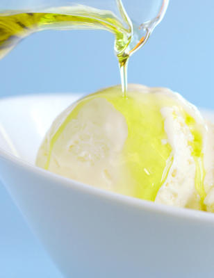 gelato con olio e sale (ijs met olijfolie en zeezout)