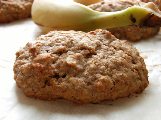 geroosterde kokosnoot en bananen drop koekjes