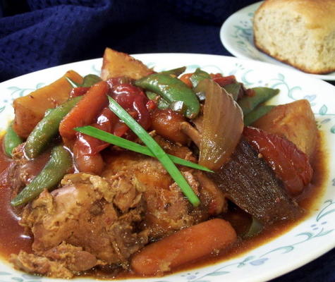 koele keuken hakken in een crock pot diner