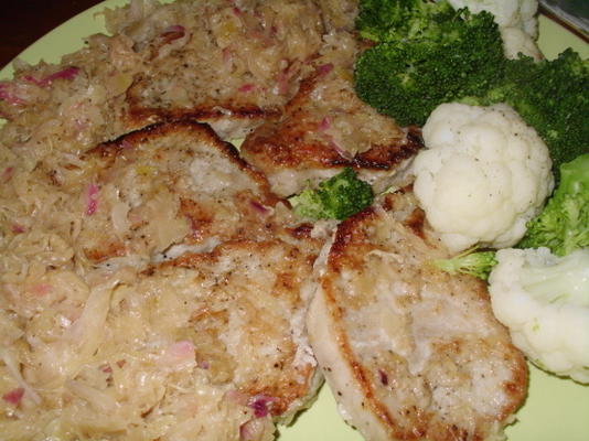nana's pork chop en zuurkool koekepan