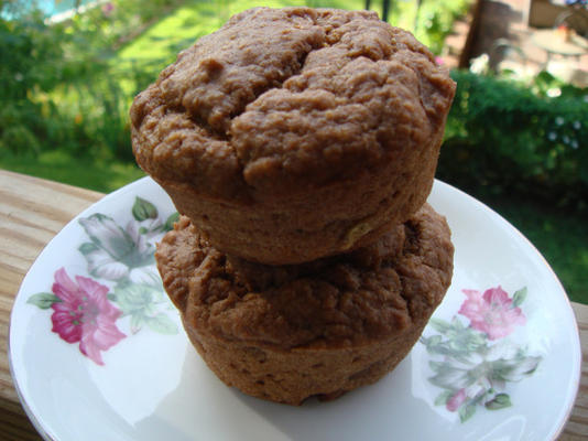 bananen-tarwe kiem muffins (veganistisch)