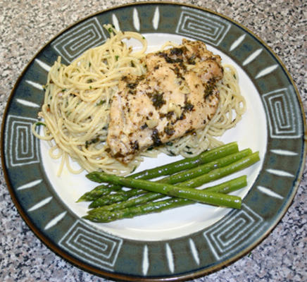 Italiaanse kip met bordeauxaise spaghetti van orléans