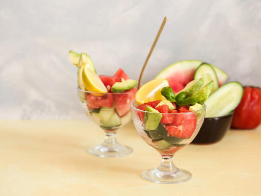 tomaat en watermeloen salade