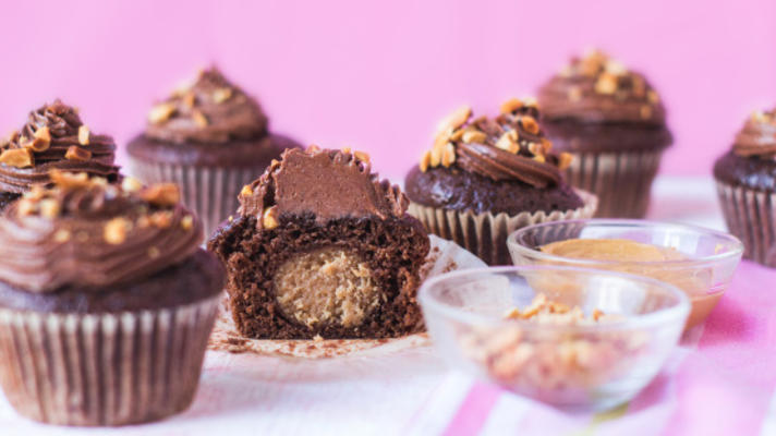 pindakaas chocolade cupcakes