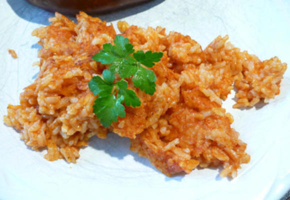 overgebleven rijst gemaakt in Spaanse rijst