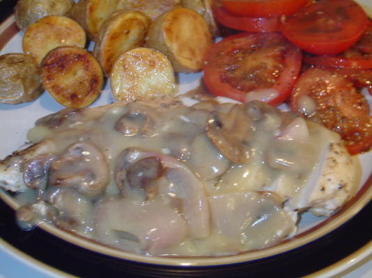 pangeroosterde kip met champignons en rozemarijn
