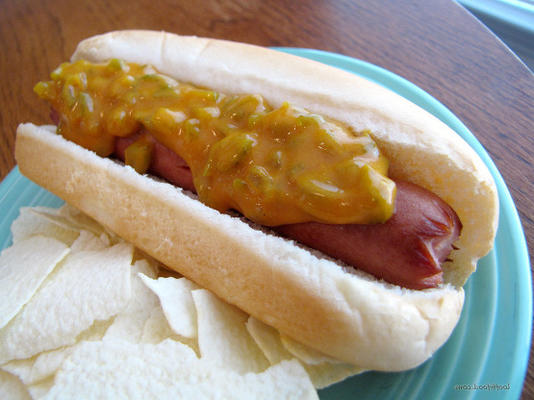 alles-in-één hotdog-mosterd