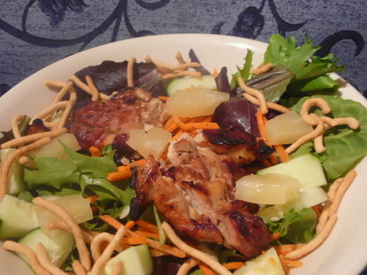 hete teriyaki kippensalade