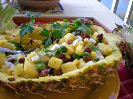 zwarte bonen en mango ananas salsa