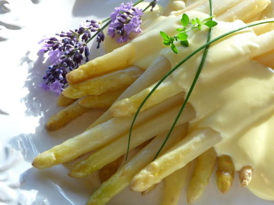 spargel - witte asperges met eenvoudige Hollandaise saus