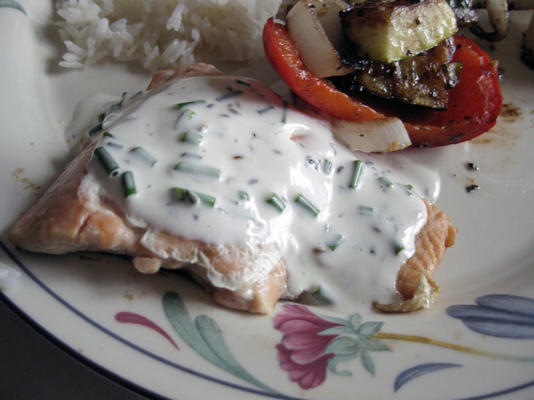 bieslooksaus voor gegrilde zalm