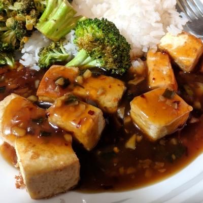 oranje tofu van de kippenstijl