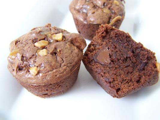 dubbele chocolade mini brownies - het bedrijf komt eraan