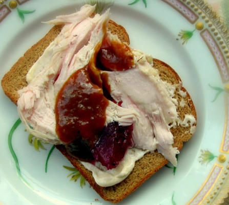 de dag van de makelaar na Thanksgiving kalkoen sandwich