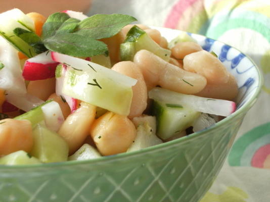 witte boon en kikkererwt salade