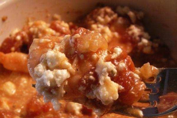 garides youvetsi - garnalen met feta