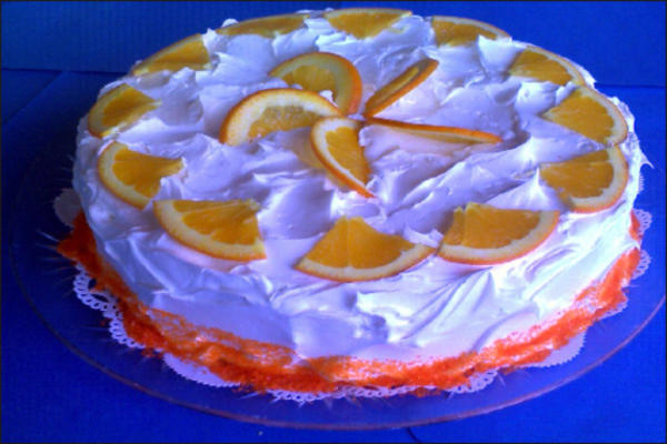 oranje slagroomtaartcake (vanaf nul)