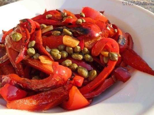 rode paprika met kappertjes-tapas