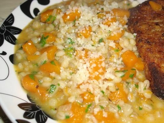 butternut squash en gerst risotto