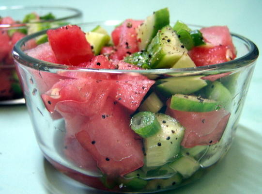 zoetzure watermeloenkomkommersalade