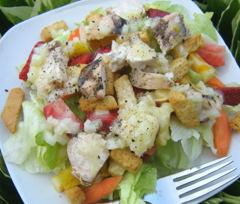 fruitig gegrilde kippensalade avondmaal