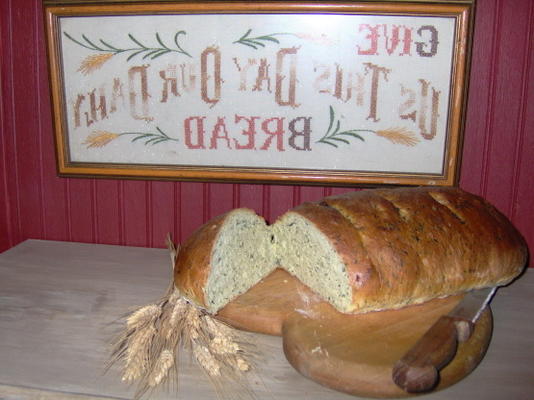 spinazie en parmezaan rustiek brood (broodmachine)