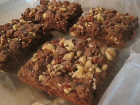 brownie caramel layer bars