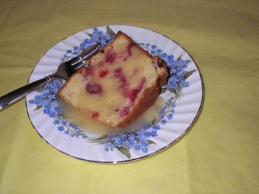 cake van het cranberry de oranje pond met botersomsaus