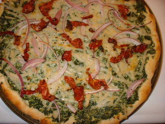 spinazie Alfredo pizza - veganistisch